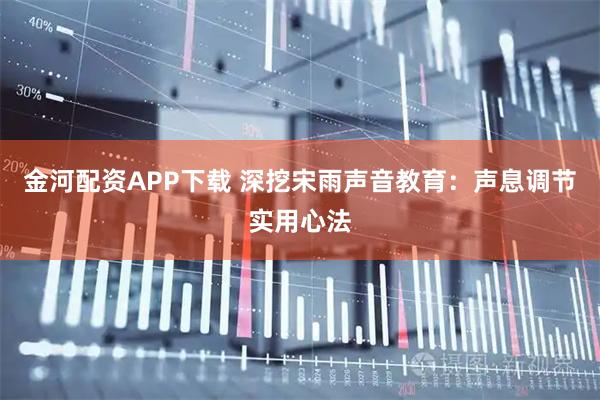 金河配资APP下载 深挖宋雨声音教育：声息调节实用心法